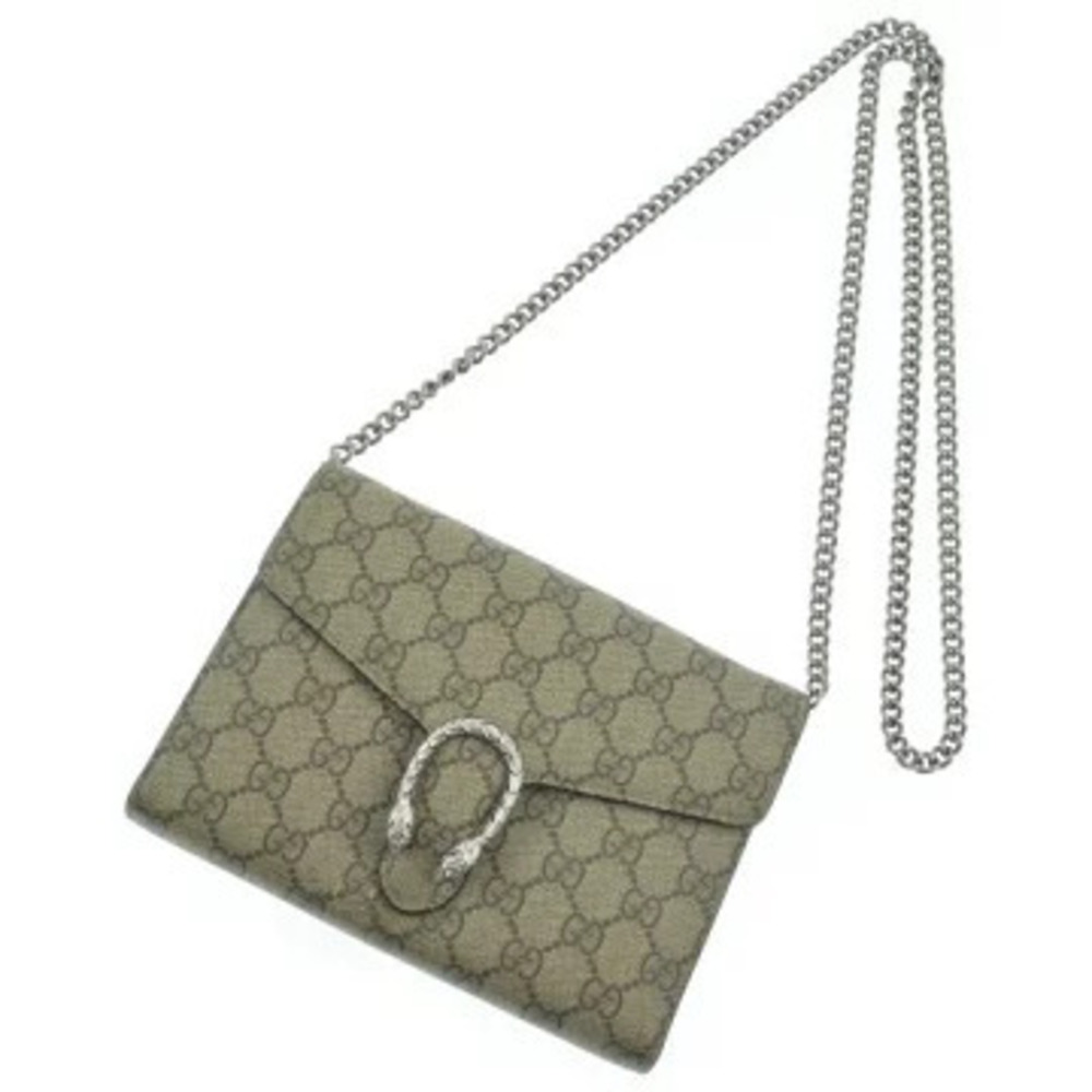 GUCCI Wallet Case Beige Brown All over